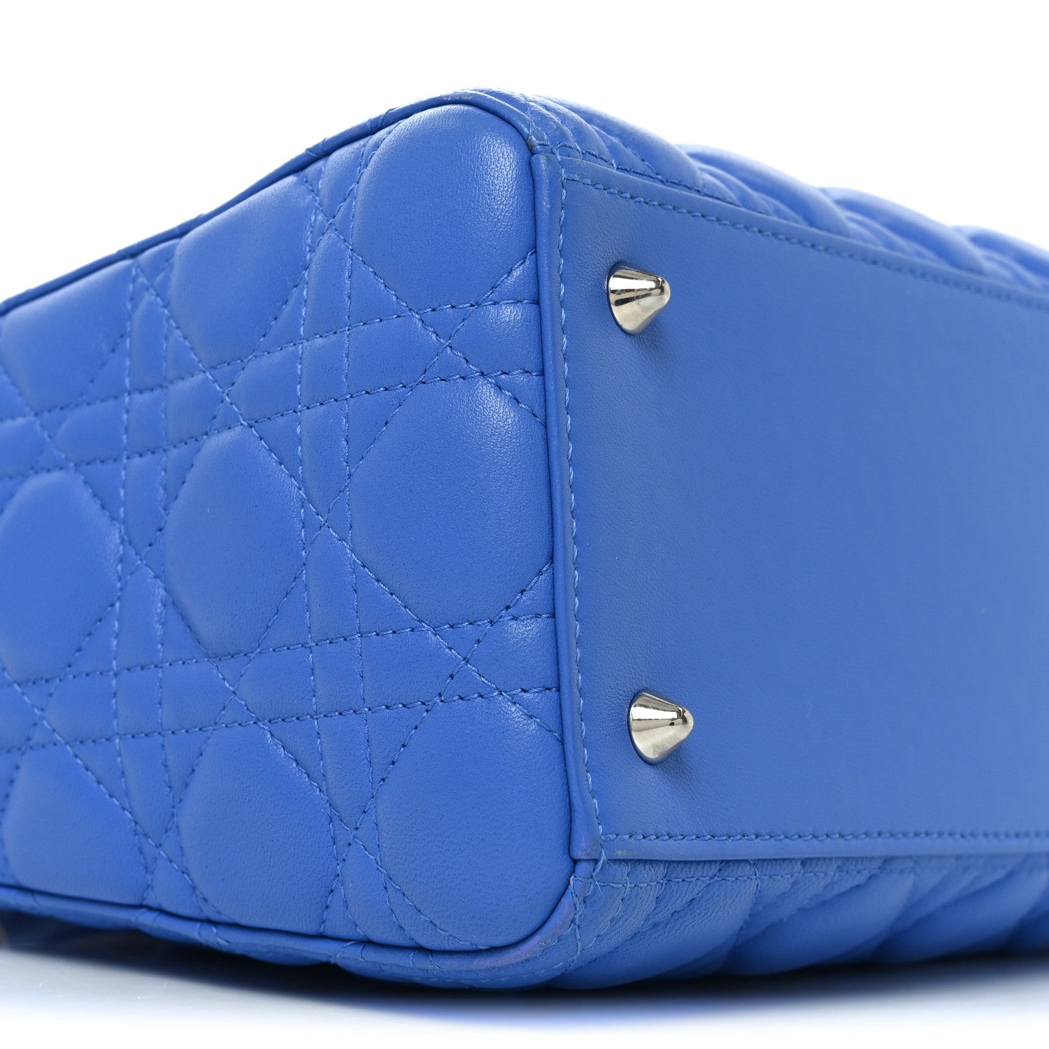 Christian Dior Lambskin Cannage Medium Lady Dior Blue Persan 9 of 10