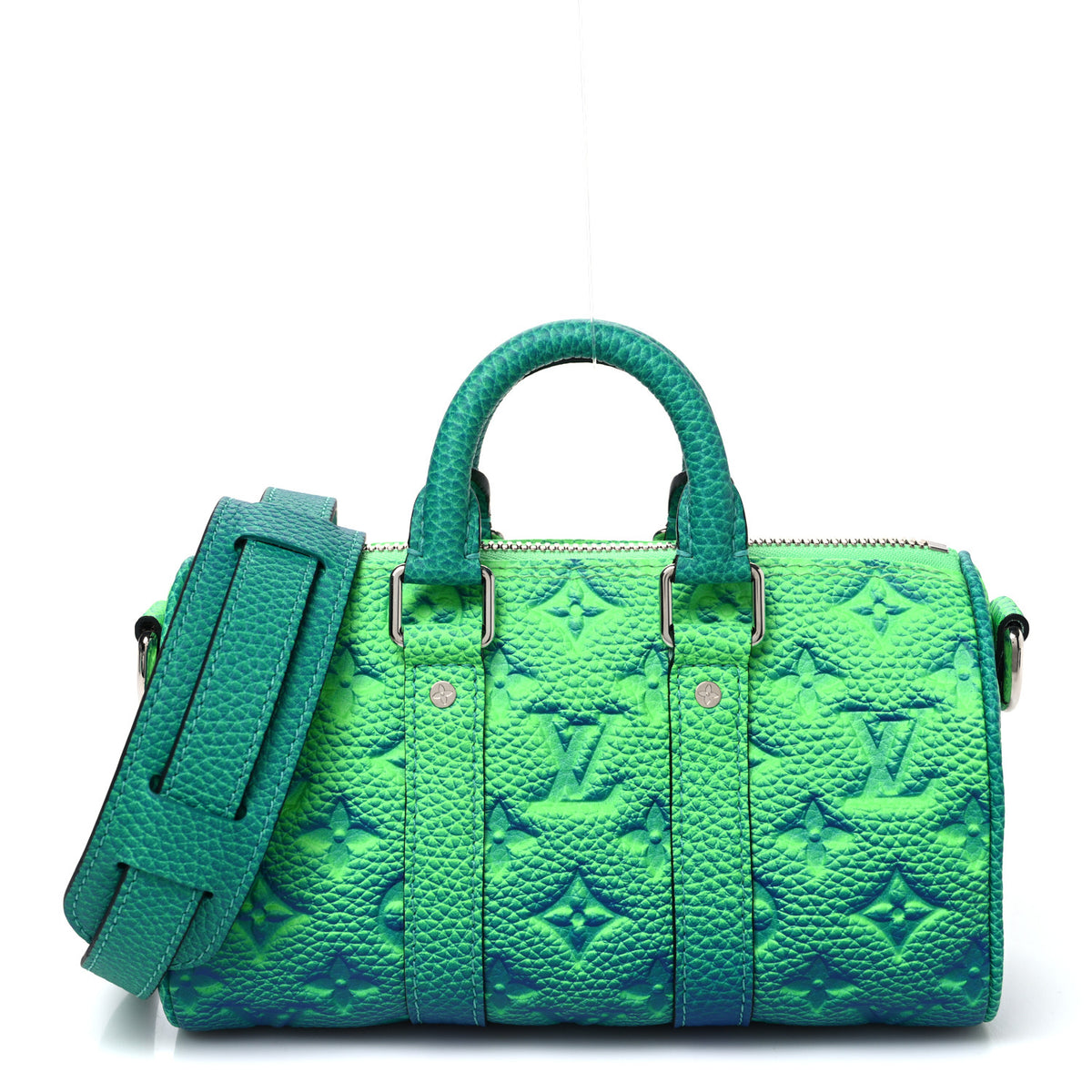 Louis Vuitton Taurillon Illusion Keepall XS Bleu Vert 1 of 9