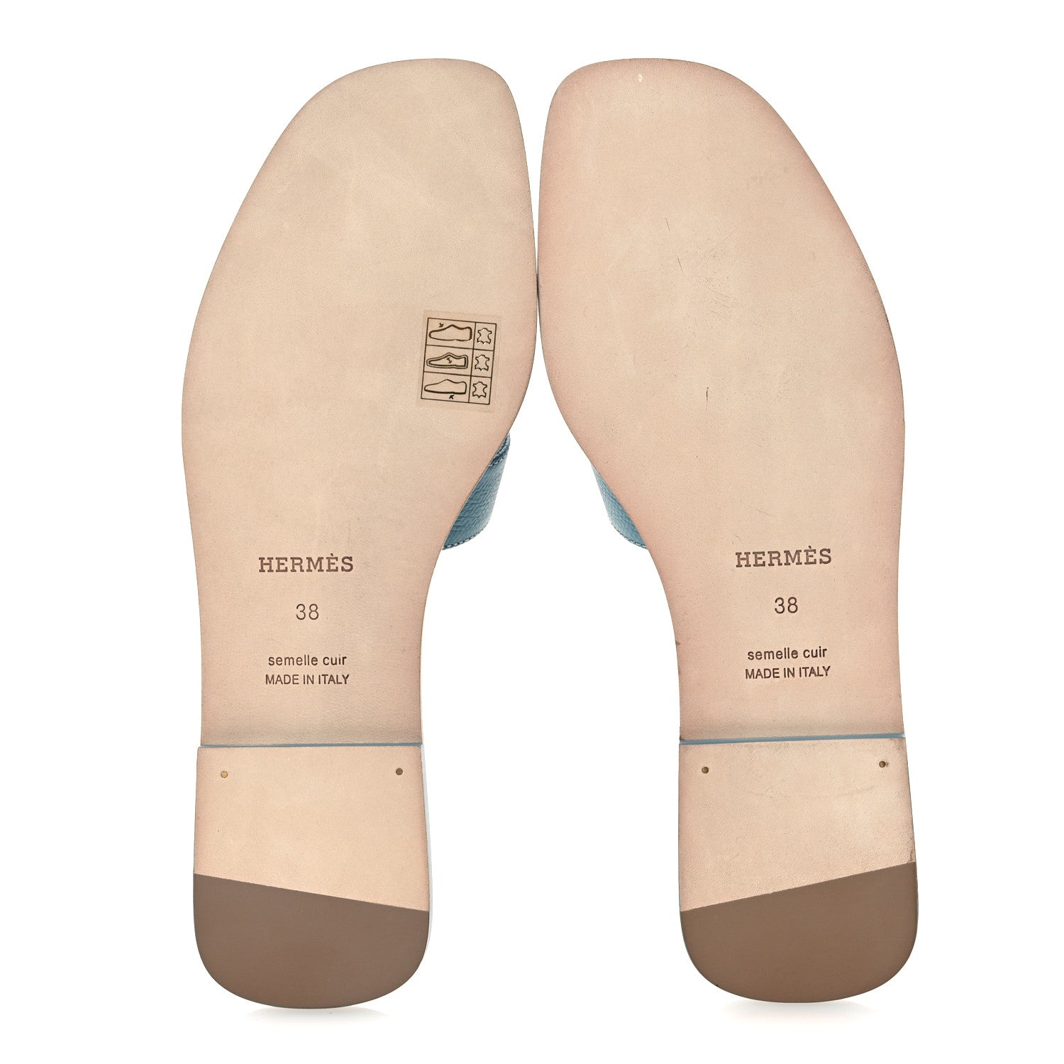 Hermes Epsom Oran Sandals 38 New Blue Jean 7 of 11