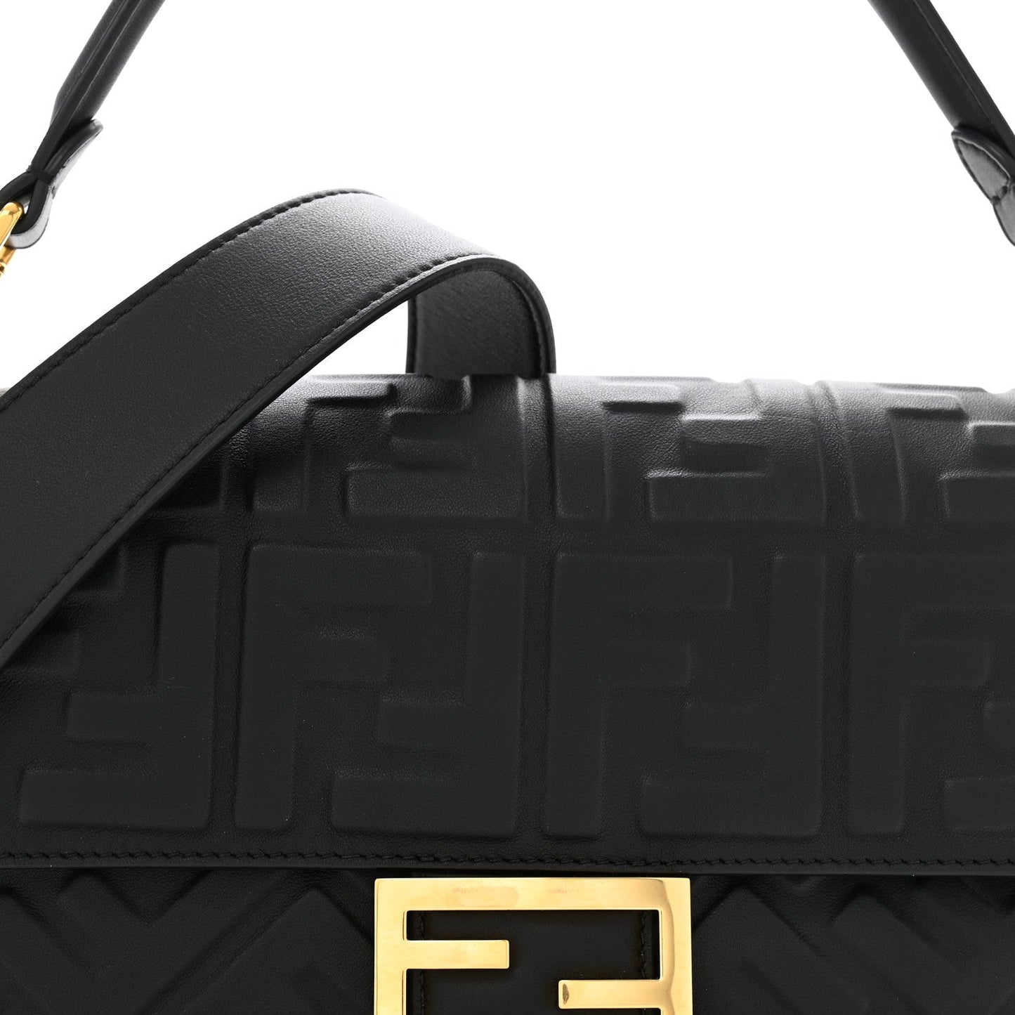 Nappa FF 1974 Embossed Baguette Black