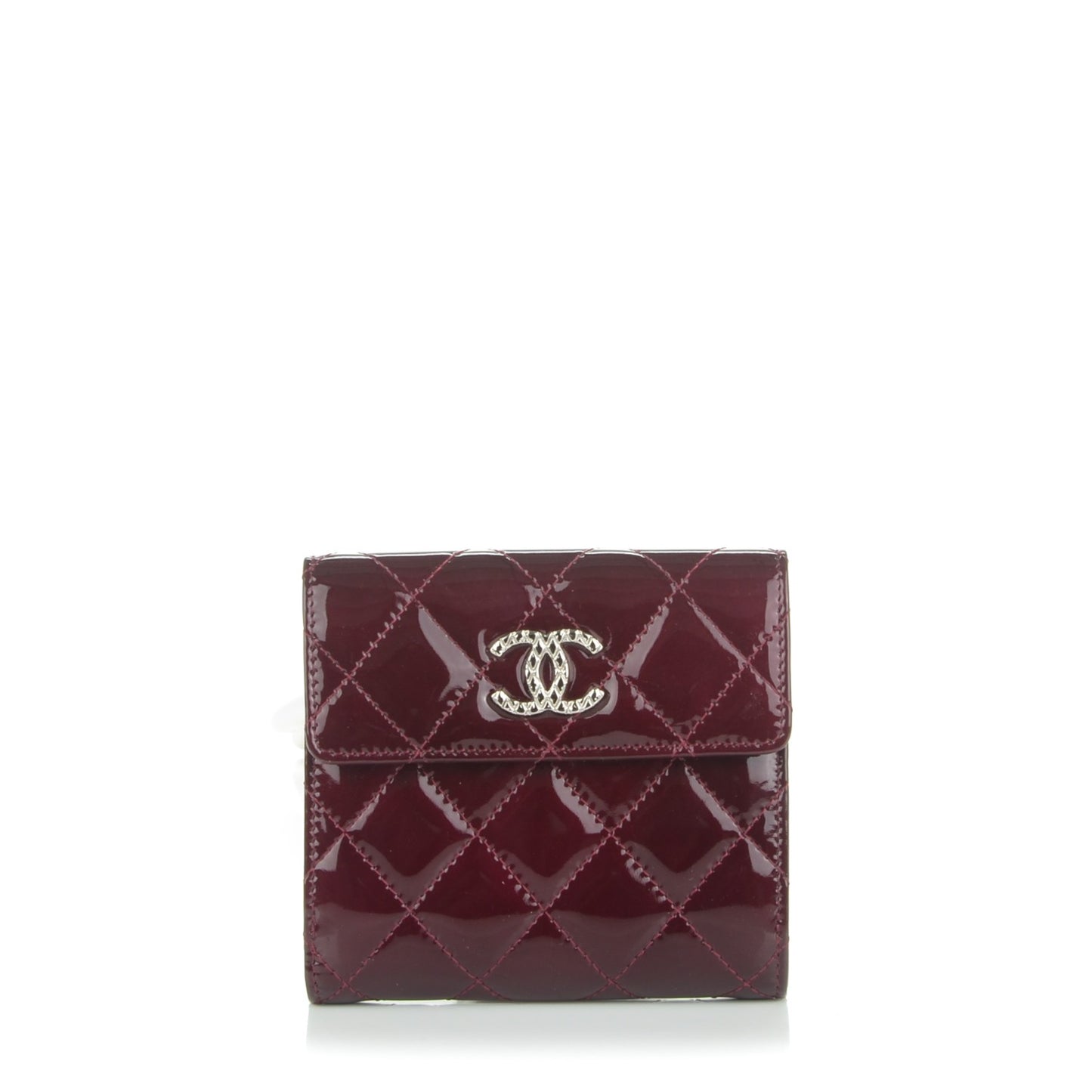 Patent Brilliant Compact Wallet Burgundy