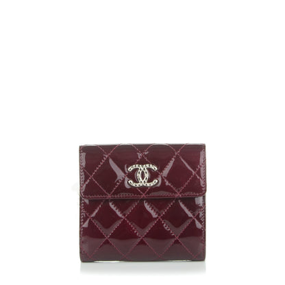 Chanel Patent Brilliant Compact Wallet Burgundy 1 of 8
