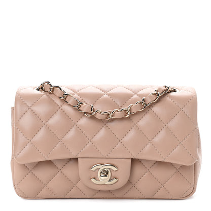 Chanel Lambskin Quilted Mini Rectangular Flap Beige 1 of 11