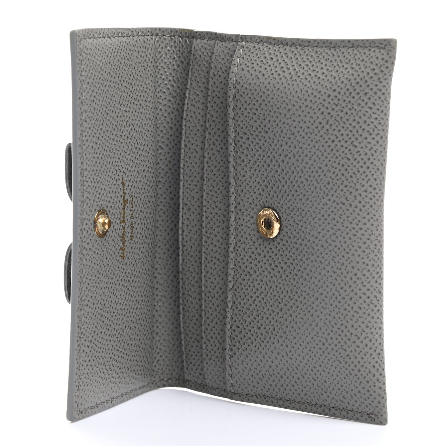 Grained Calfskin Vara Bow Cardholder Pale Grey
