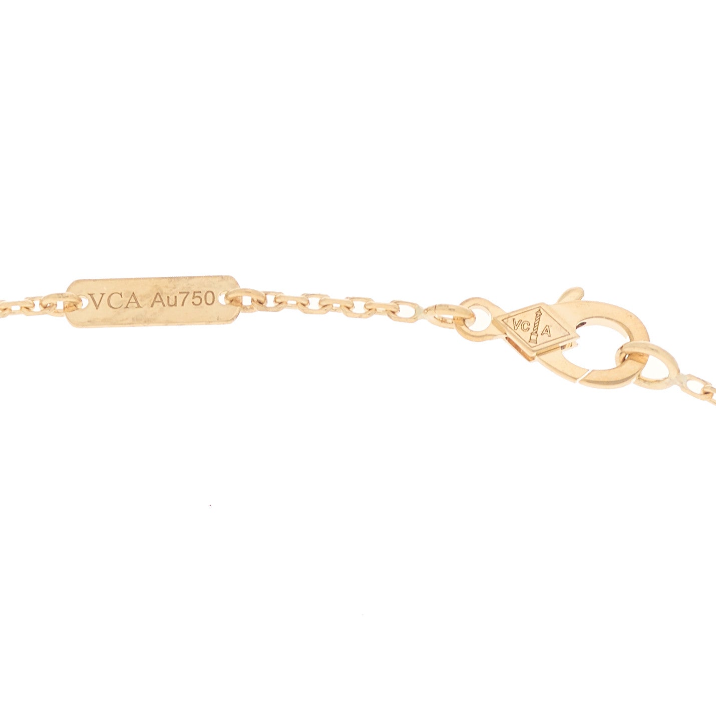18K Yellow Gold Carnelian Vintage Alhambra Pendant Necklace