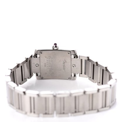 Cartier Stainless Steel Pink Mother of Pearl 20mm Tank Francaise Quartz Watch 5 of 6