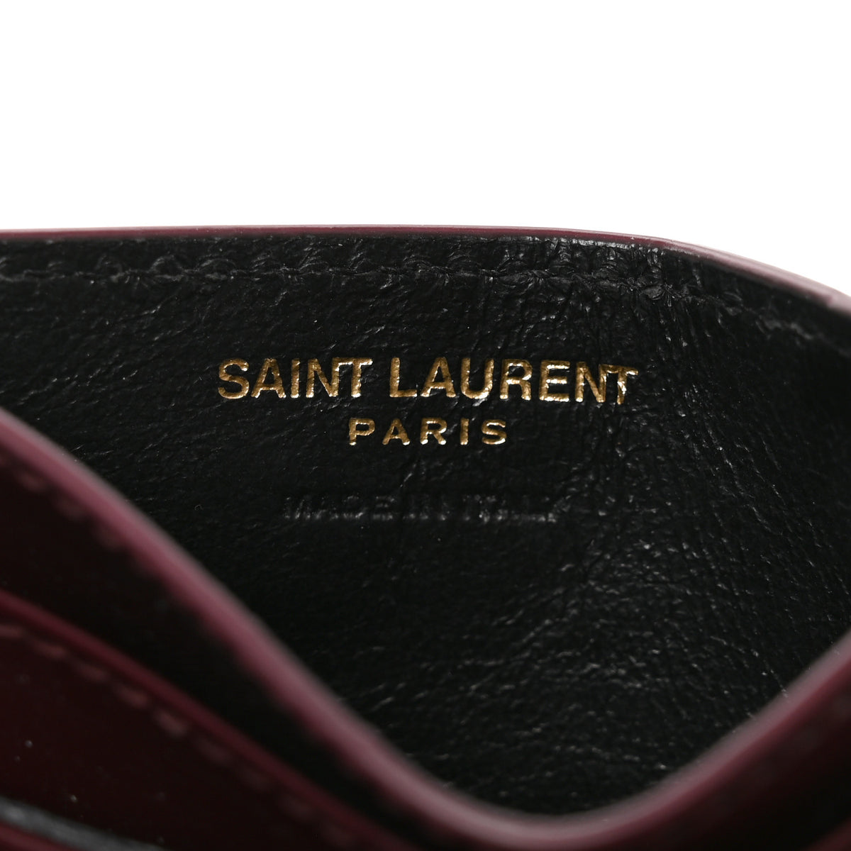 Saint Laurent Vernice Matelasse Chevron Monogram Credit Card Case Dark Red WIne 6 of 7