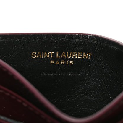 Saint Laurent Vernice Matelasse Chevron Monogram Credit Card Case Dark Red WIne 6 of 7