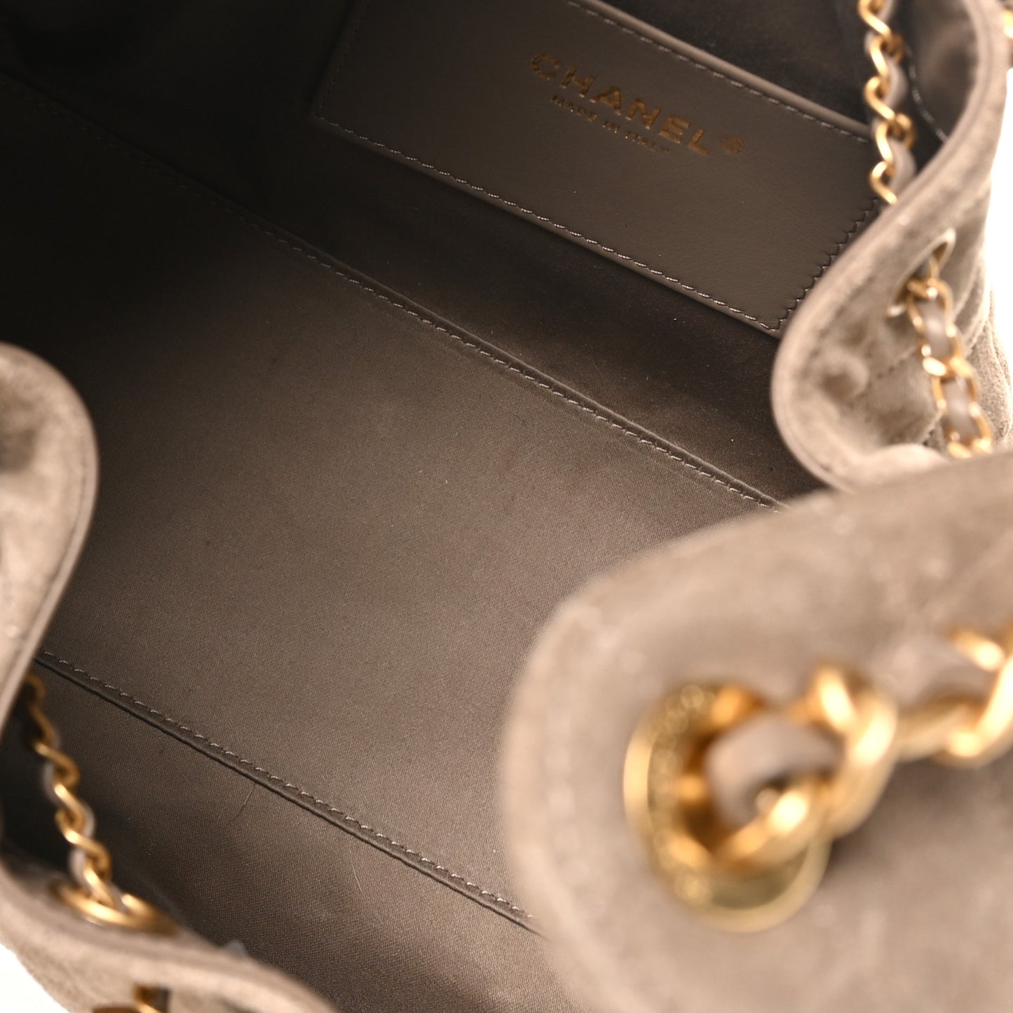 Suede Quilted Small Chanel 25 Handbag Dark Grey