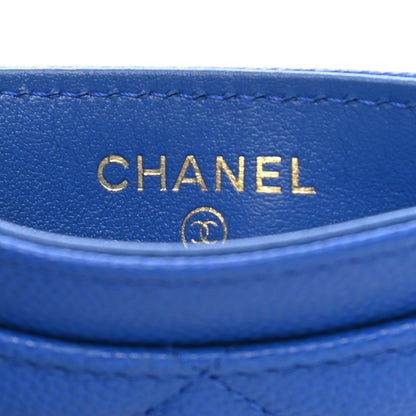 Chanel Caviar Quilted Card Holder Blue 6 of 9