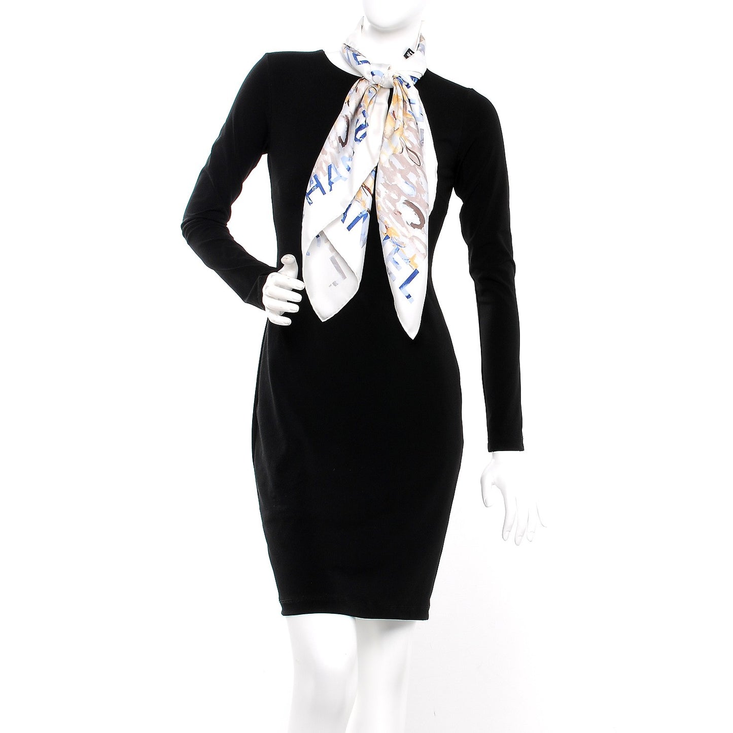 Silk Square Scarf Ivory Havana Beige