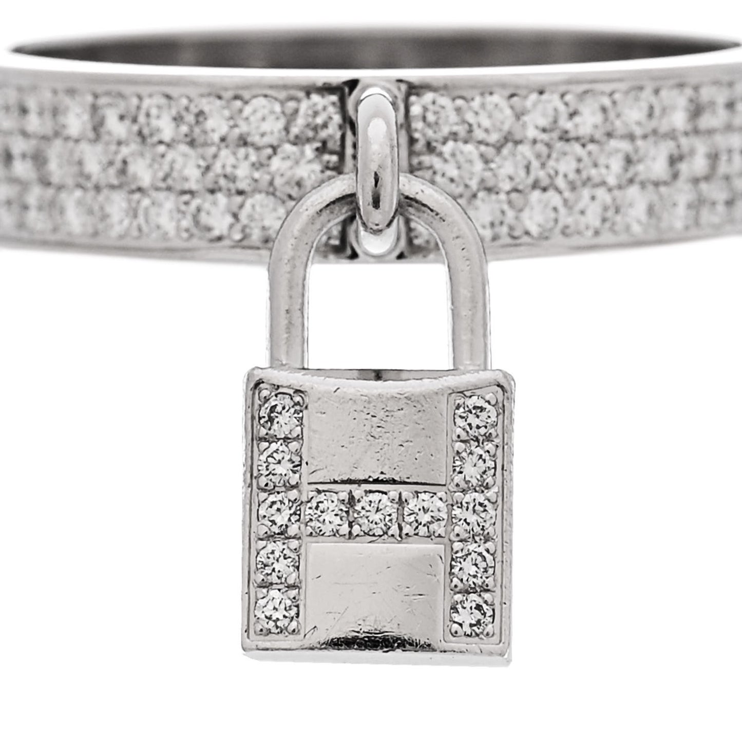 18K White Gold Diamond MM Kelly Clochette Ring 54 7