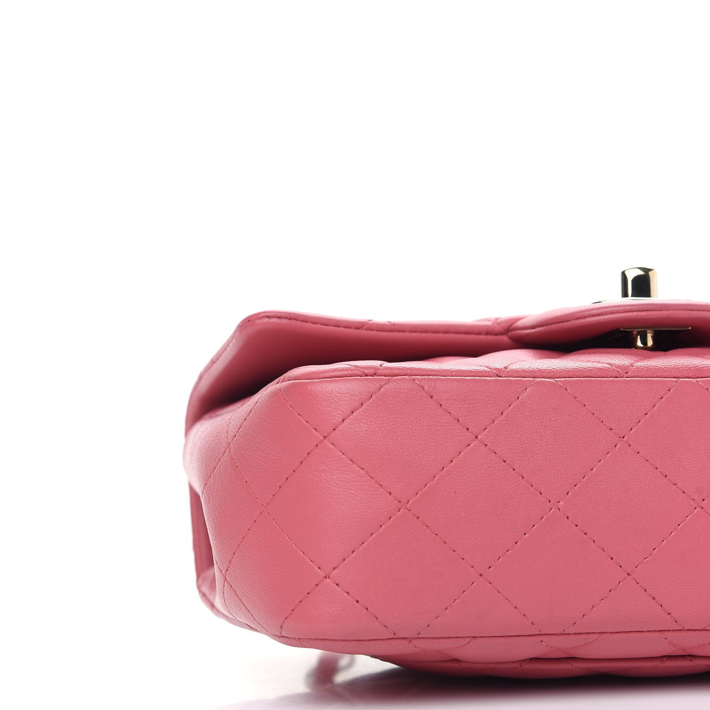 Lambskin Quilted Valentine Charms Mini Rectangular Flap Pink