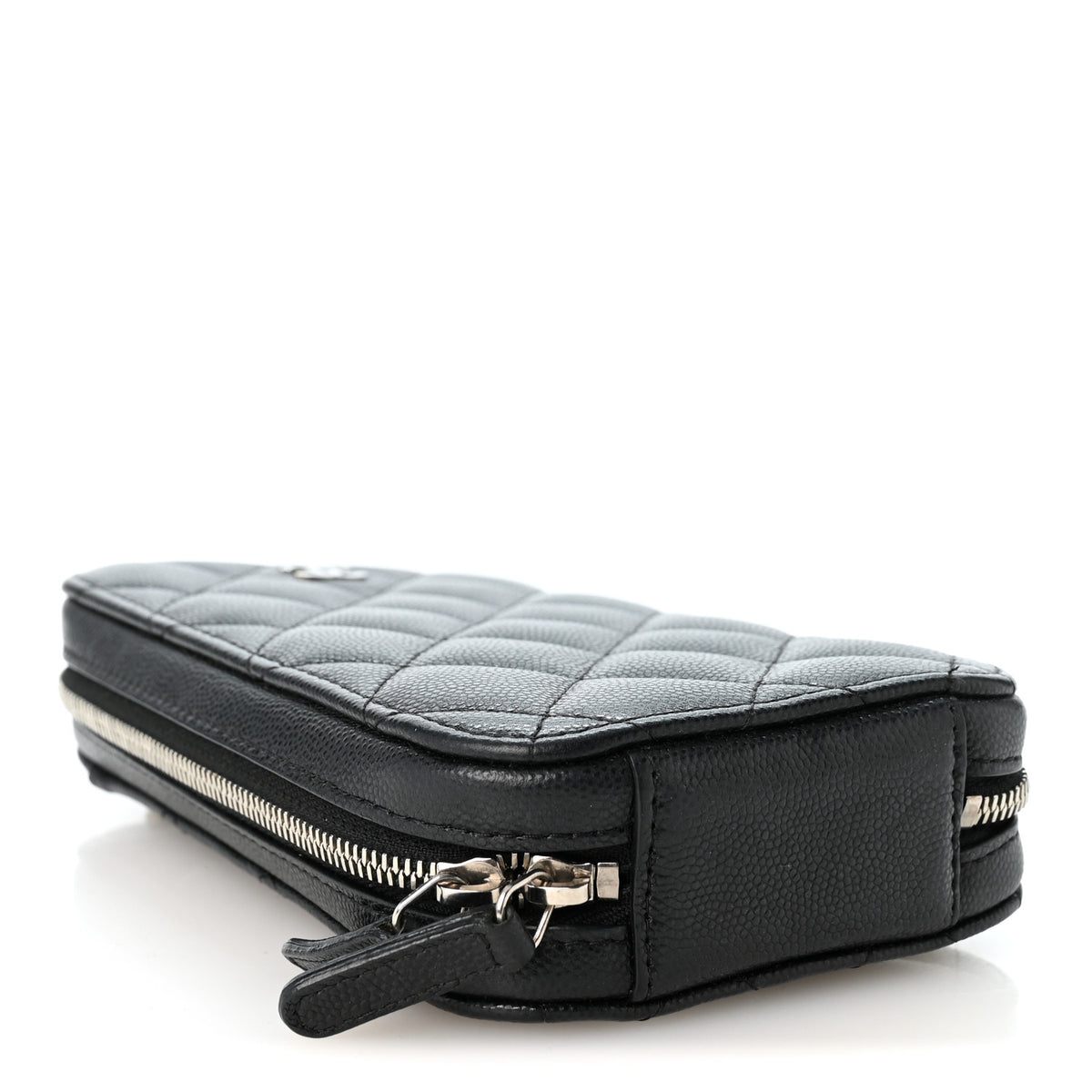 Caviar Quilted Phone Holder Wallet On Chain WOC Black