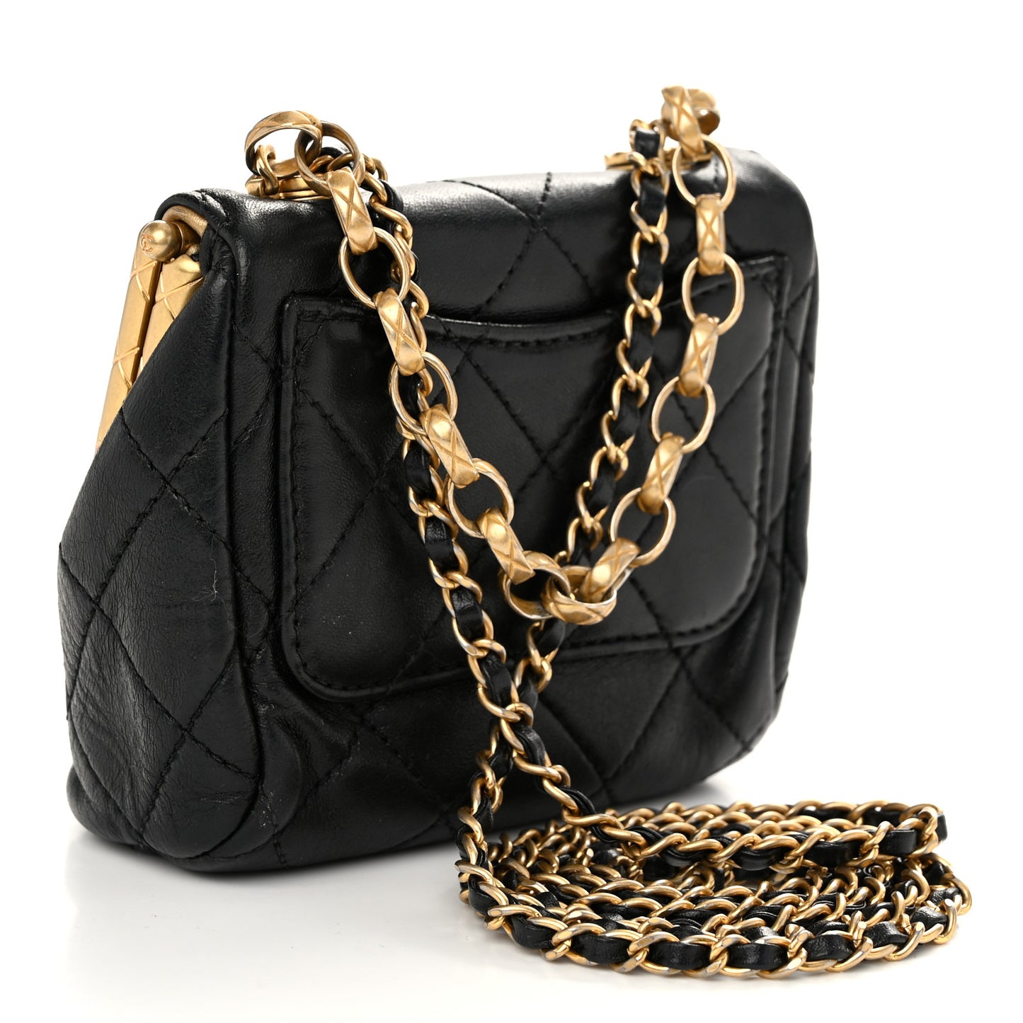 Lambskin Quilted Small My Crush Bag Black
