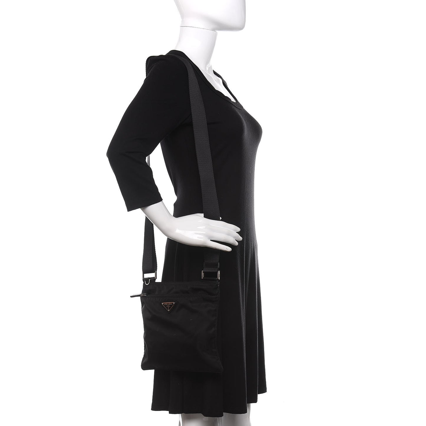 Tessuto Nylon Messenger Bag Black