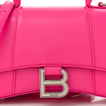 Balenciaga Shiny Box Calfskin Hourglass Top Handle Bag XS Acid Fuchsia 8 of 10