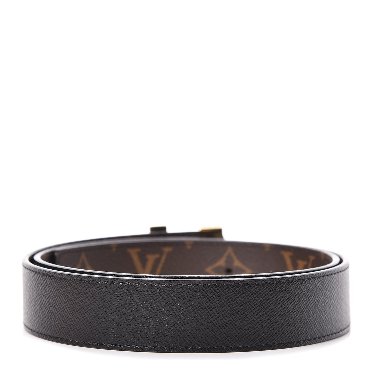Calfskin Monogram 30mm LV Initiales Reversible Belt 80 32 Black