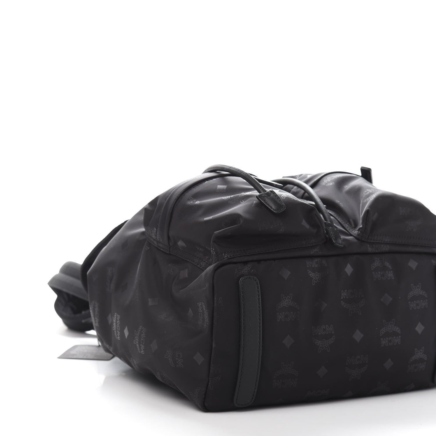 MCM Nylon Monogram Small Tivitat Two-Pocket Backpack Black 5 of 10