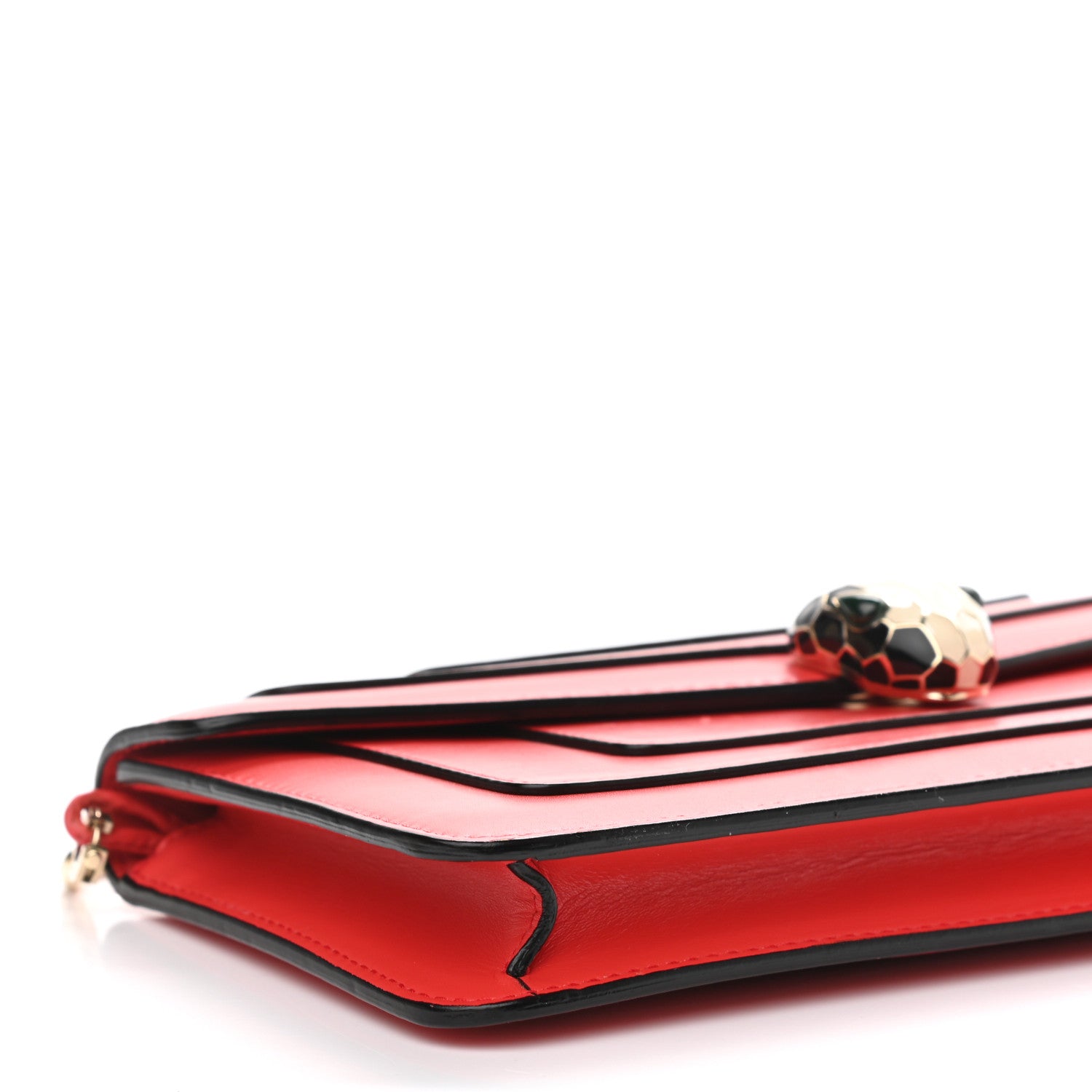 Bulgari Calfskin Serpenti Forever Flap Clutch Ruby Red 9 of 12