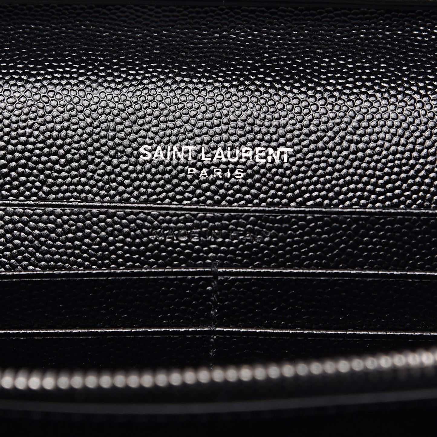 Grain De Poudre Matelasse Chevron Monogram Chain Wallet Black