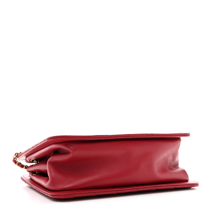 Chanel Calfskin Quilted CC Chain Accordion Tote Red 3 of 12
