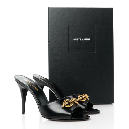 Saint Laurent Calfskin New Belfagor Sexy 95mm Mules 36 Black 9 of 9