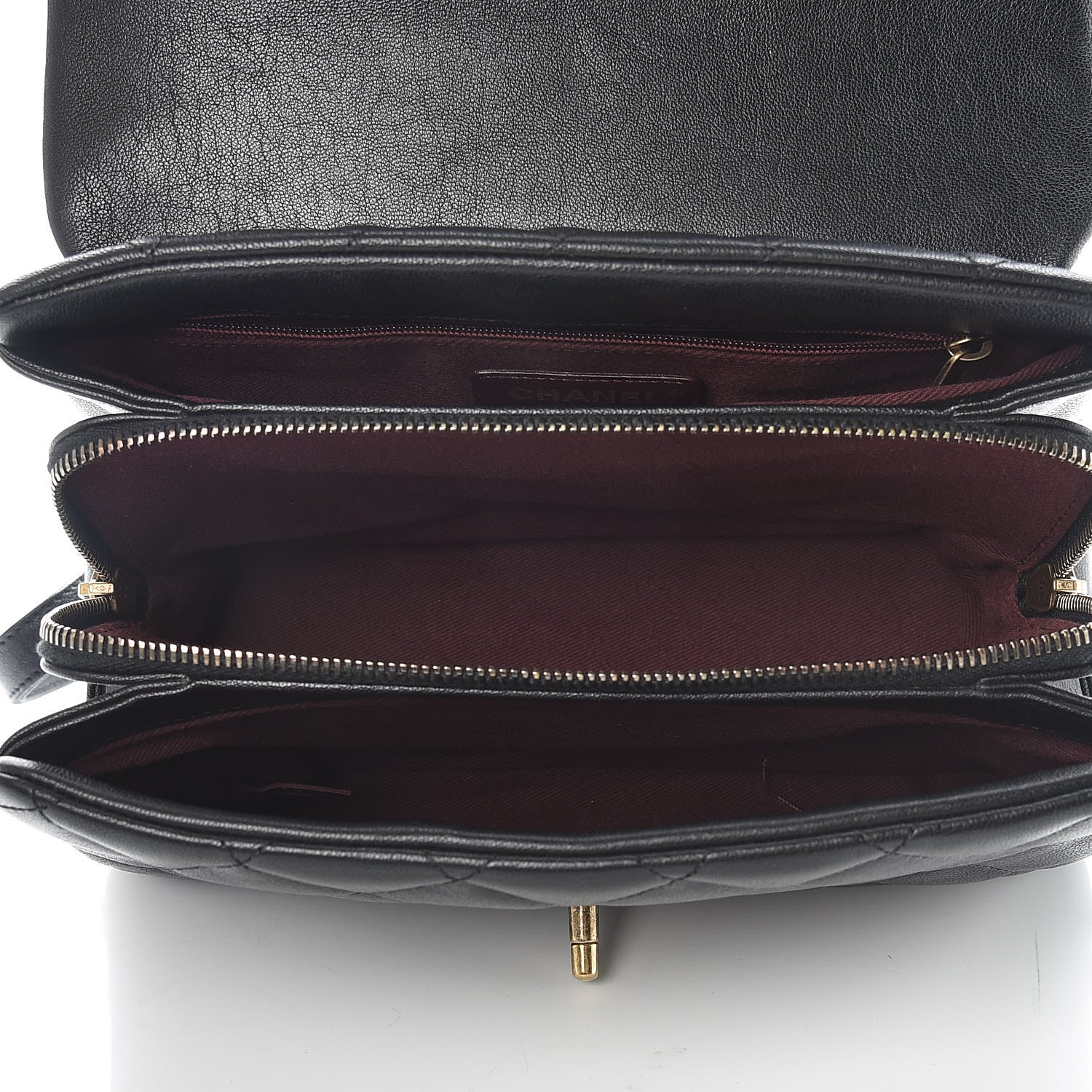 Chanel Shiny Sheepskin Quilted Small Trapezio Flap Black 5 of 10
