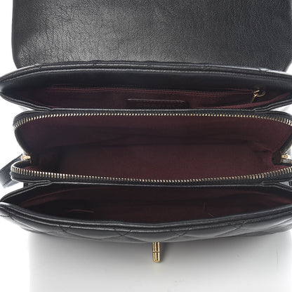 Chanel Shiny Sheepskin Quilted Small Trapezio Flap Black 5 of 10