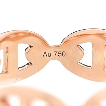 Hermes 18K Rose Gold PM Chaine d'Ancre Enchainee Ring 53 6.5 7 of 9
