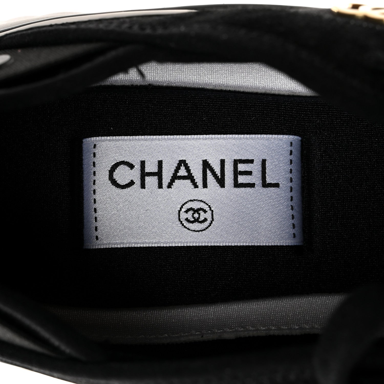 Chanel Velvet Calfskin Mixed Fibers CC Sneakers 38.5 Black 7 of 13