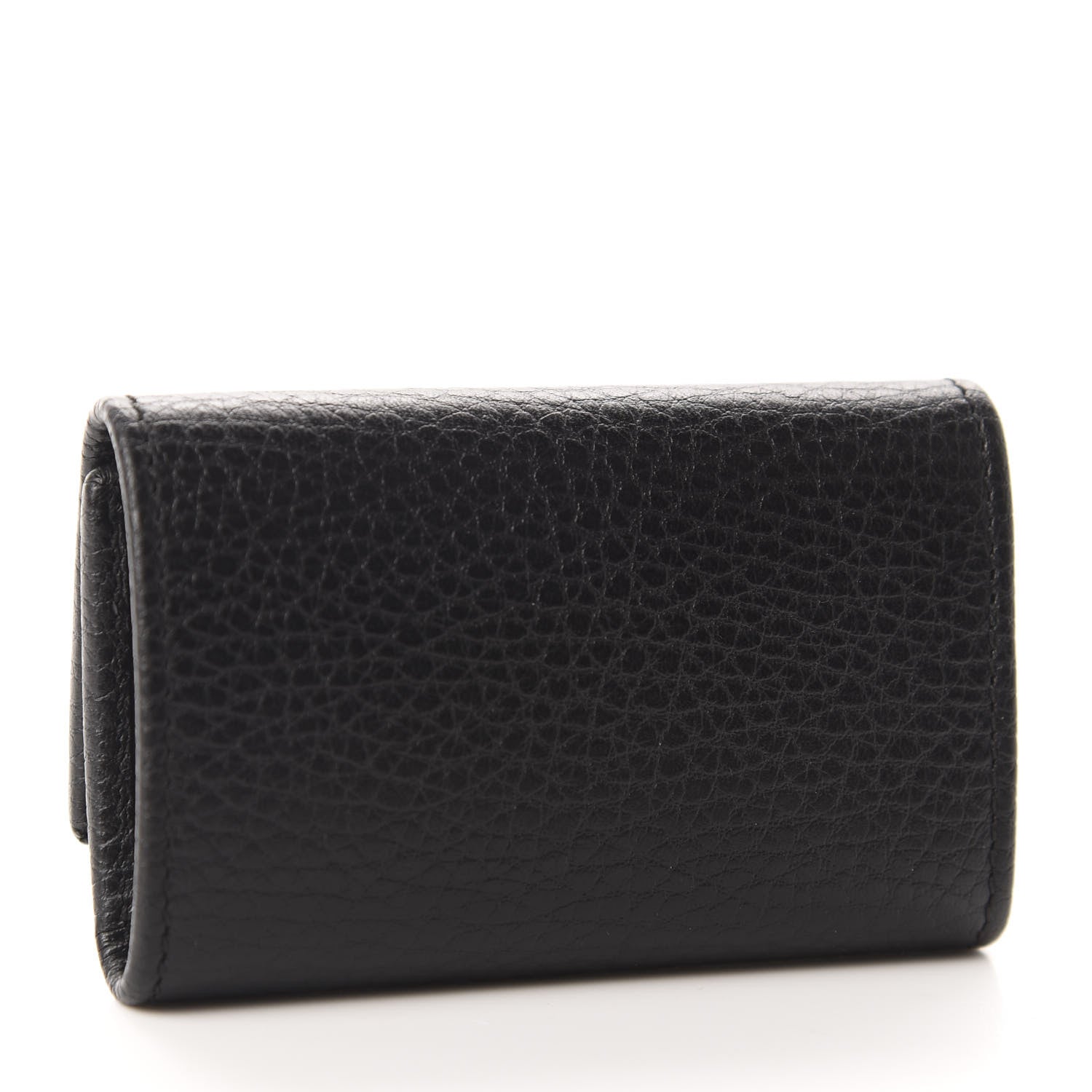Gucci Pebbled Calfskin GG Marmont 6 Key Holder Black 3 of 7