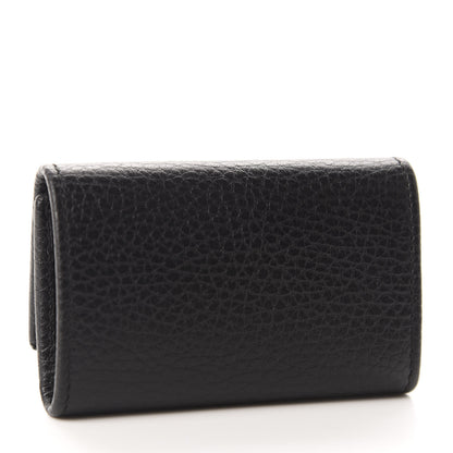 Gucci Pebbled Calfskin GG Marmont 6 Key Holder Black 3 of 7