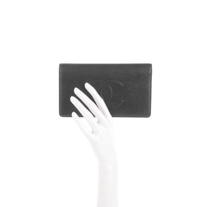 Chanel Caviar Timeless CC Yen Wallet Black 2 of 8