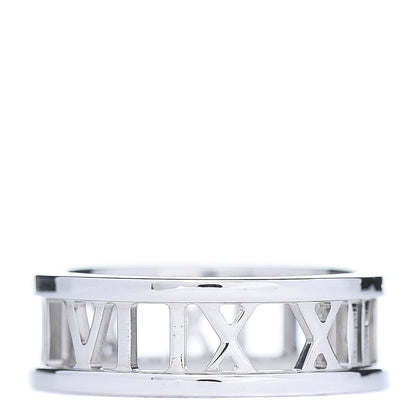 Tiffany 18K White Gold Atlas Open Ring 56 7.5 1 of 5
