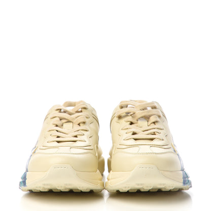 Gucci Calfskin Wave Printed Womens Rhyton Sneakers 38 Mystic Ivory 2 of 9