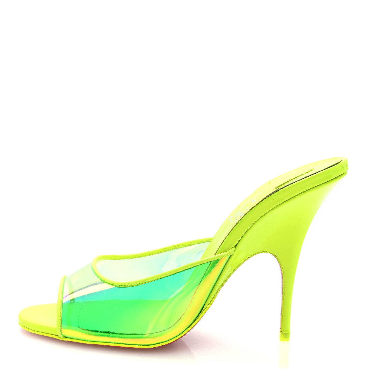 Christian Louboutin PVC Just Arch 100 Slide Sandals 38 Neon Yellow 1 of 9