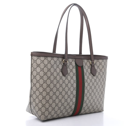 Gucci GG Supreme Monogram Medium Ophidia Shopping Tote Brown 3 of 10