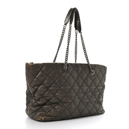 Chanel Calfskin Ultimate Stitch Shopping Tote Khaki 4 of 13