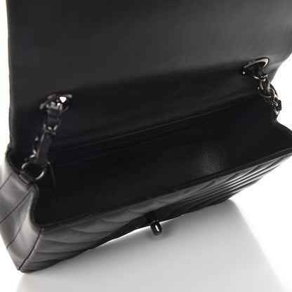 Chanel Lambskin Chevron Quilted Mini Rectangular Flap So Black 5 of 8
