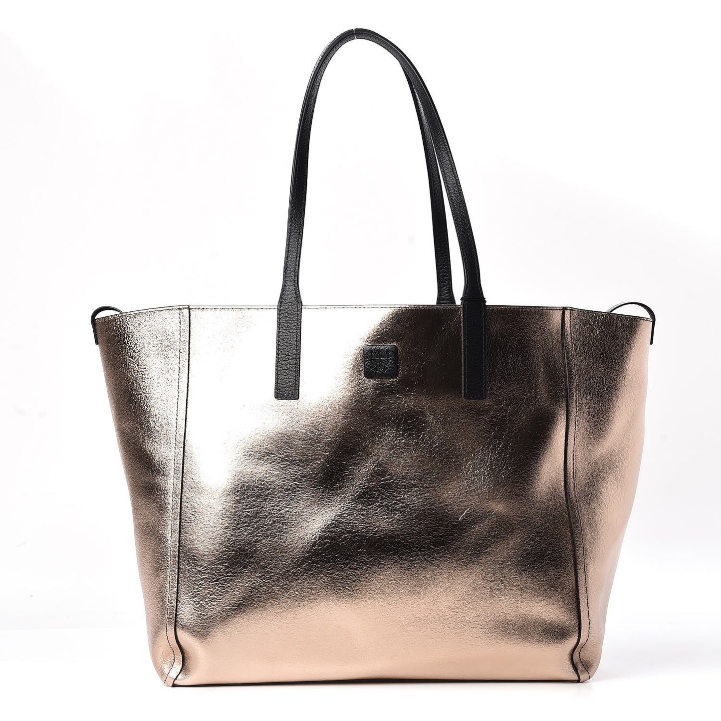 Grained Calfskin Medium Reversible Wandel Tote Black