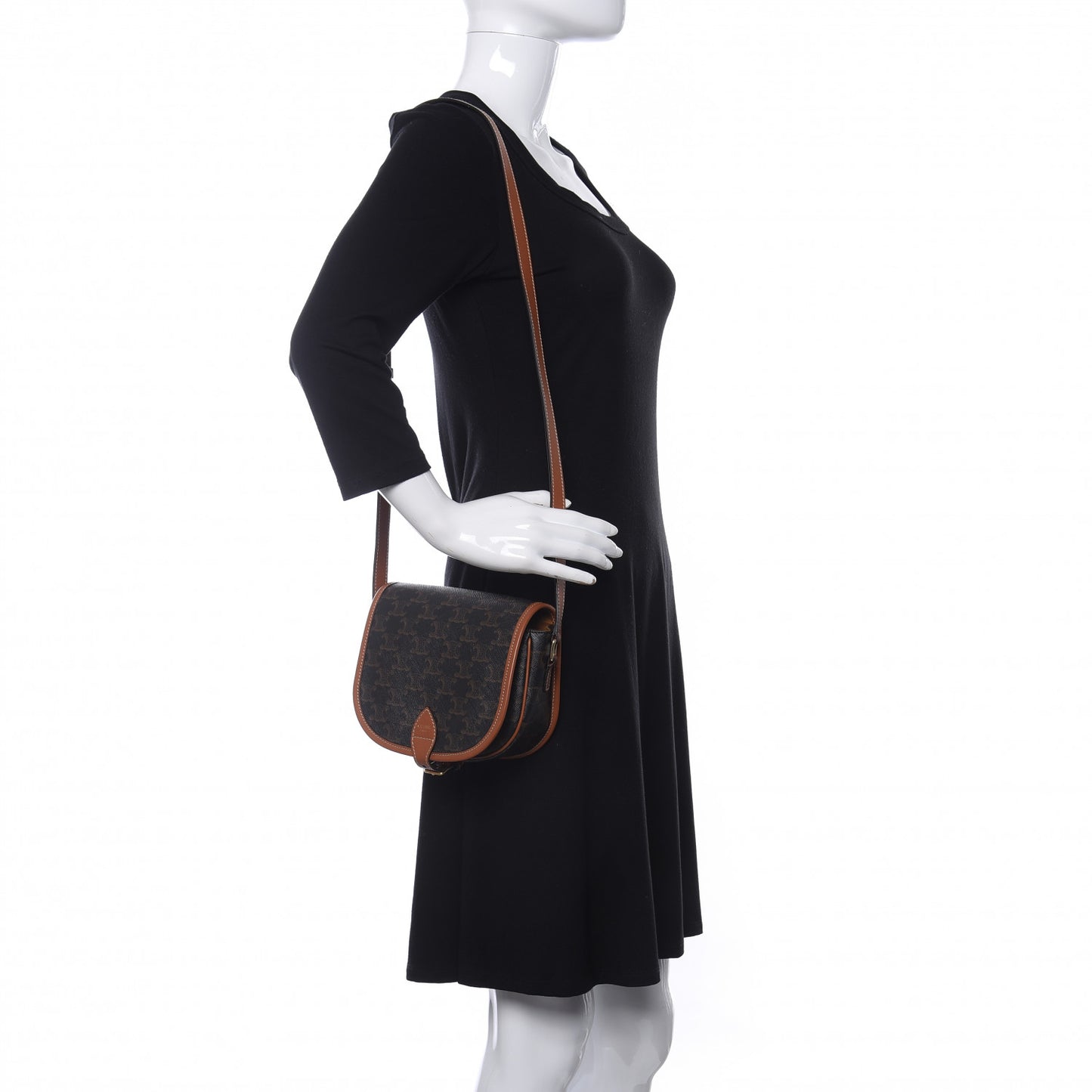 Triomphe Canvas Medium Folco Bag Tan