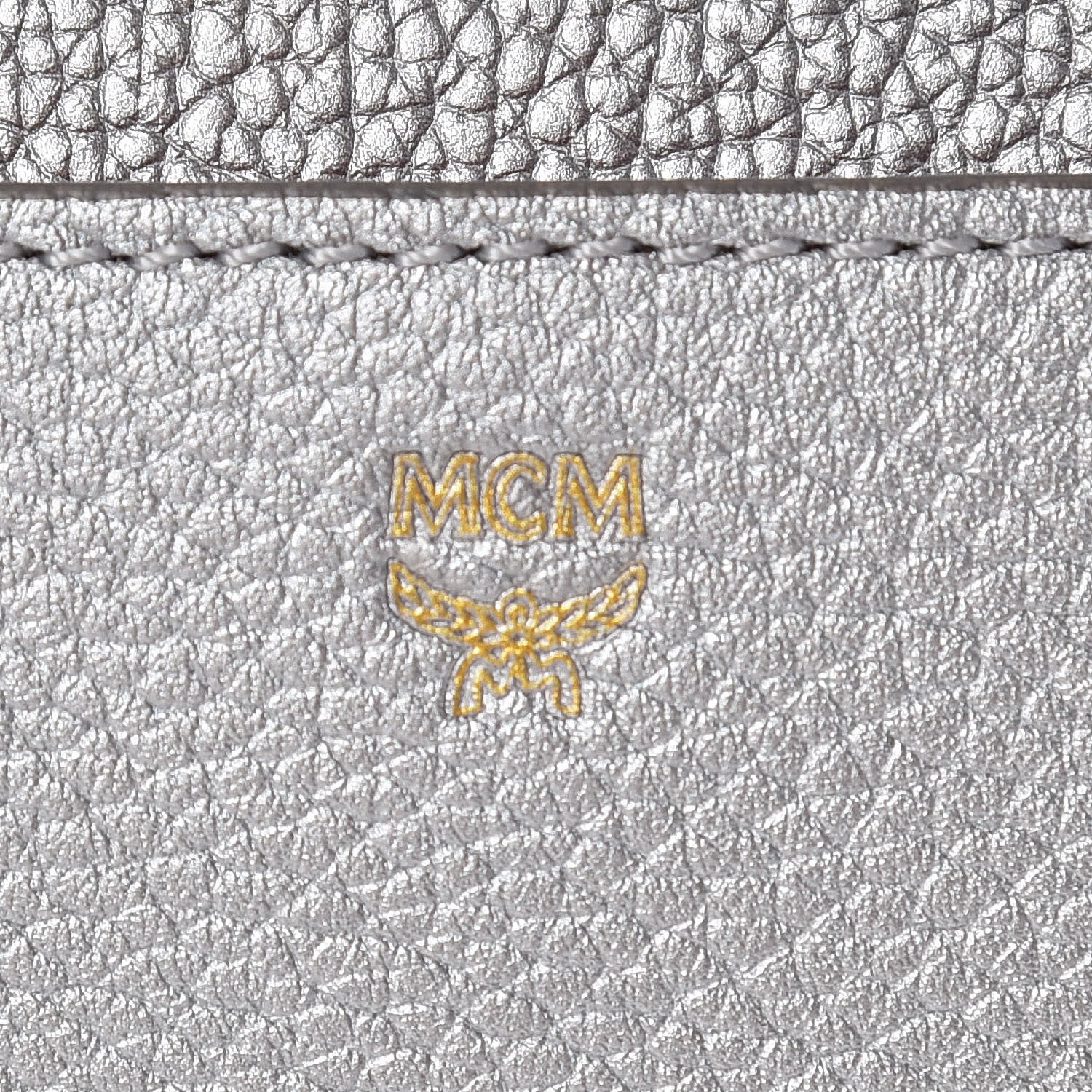 MCM Grained Calfskin Mini Milla Backpack Silver 8 of 10