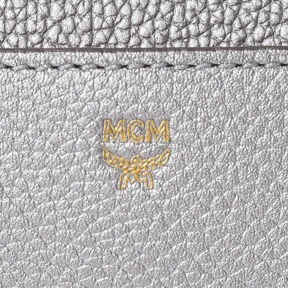 MCM Grained Calfskin Mini Milla Backpack Silver 8 of 10