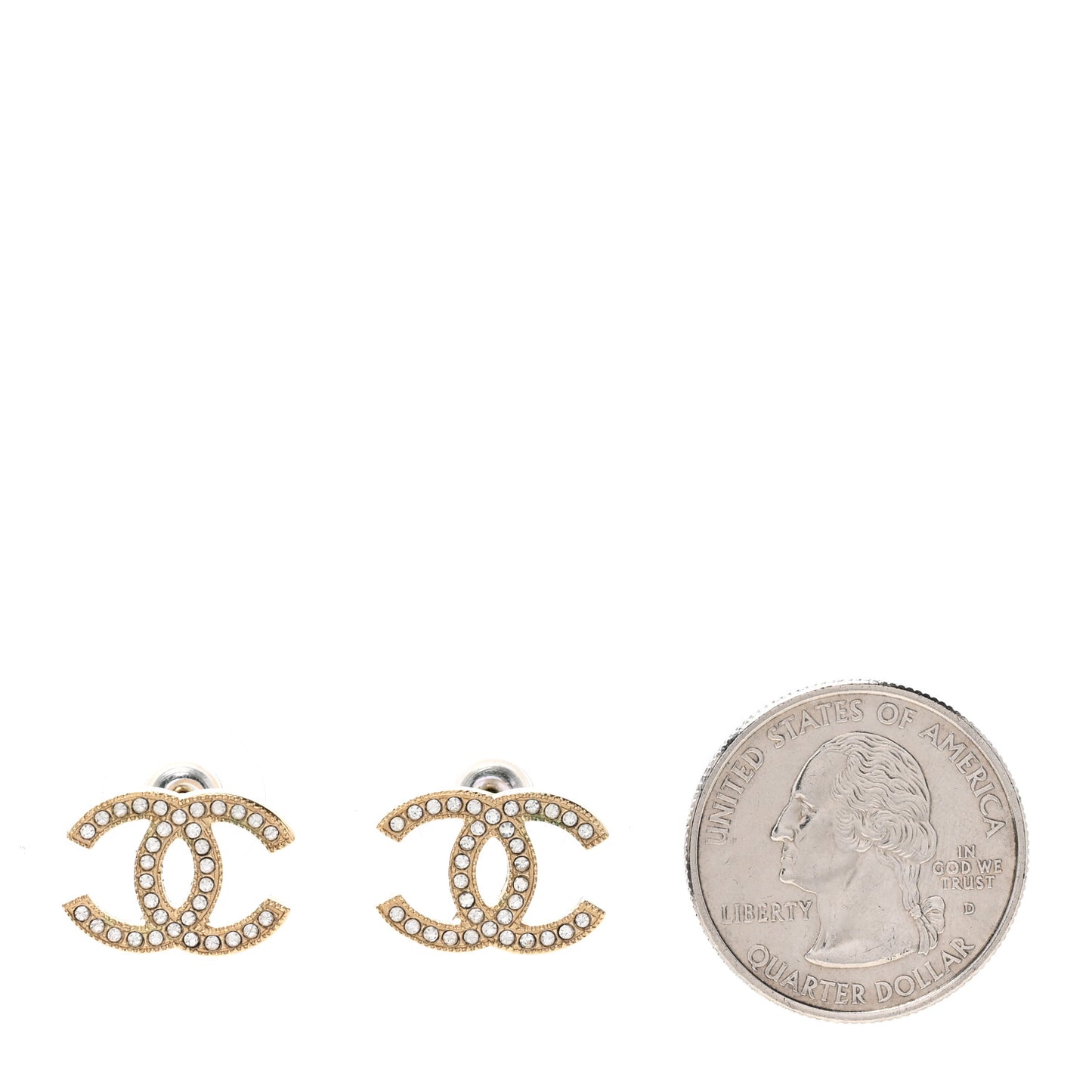 Crystal CC Earrings Gold