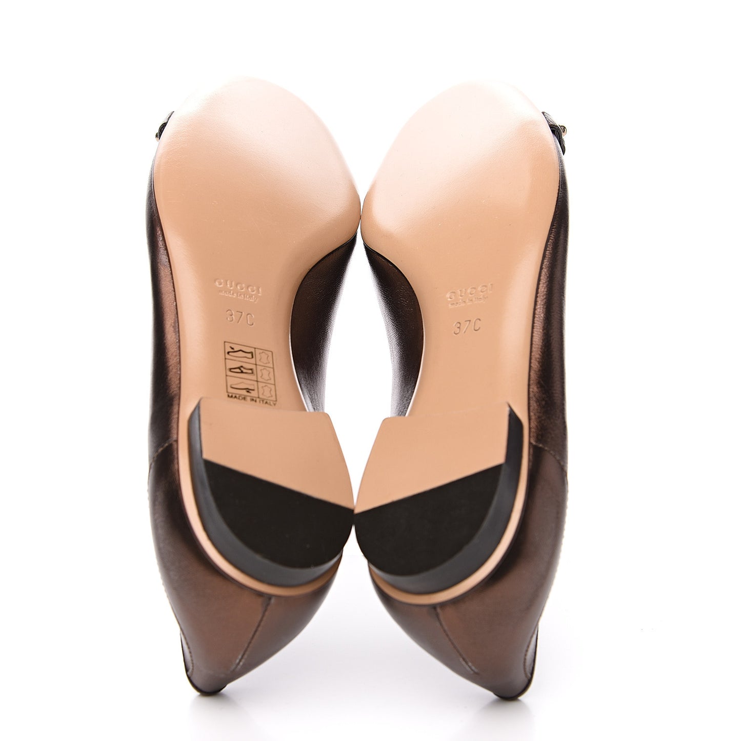 Metallic Calfskin Bamboo Ballet Flat 37 Bronze