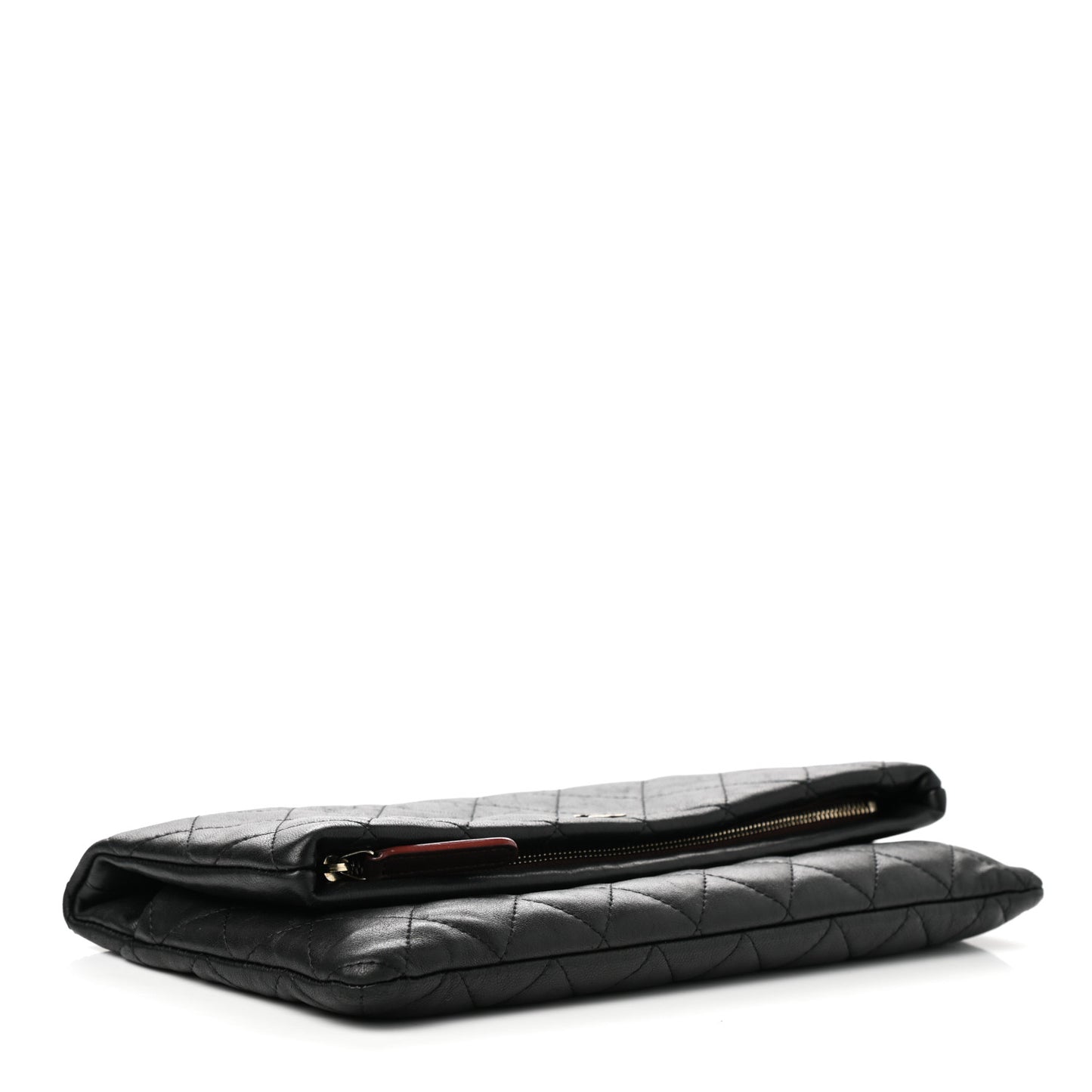 Lambskin Quilted CC Beauty Clutch Black