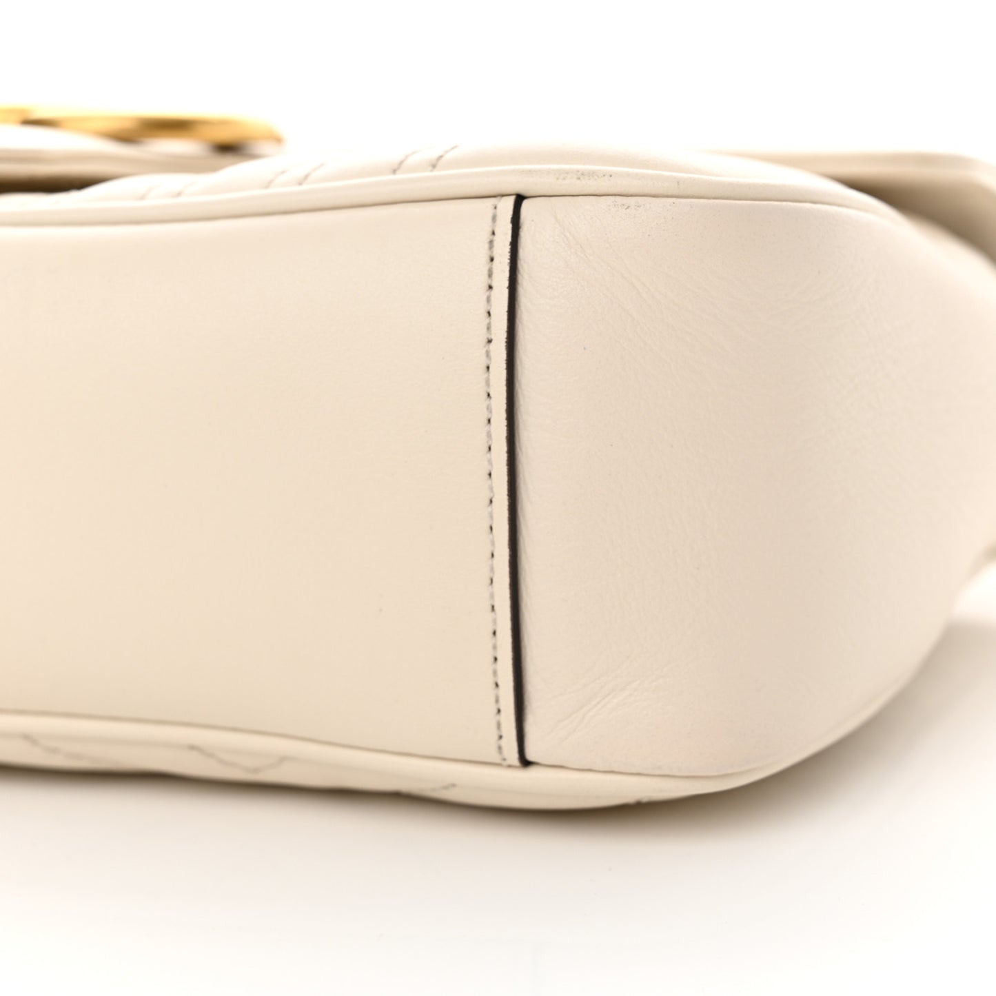 Calfskin Matelasse Small GG Marmont Shoulder Bag White