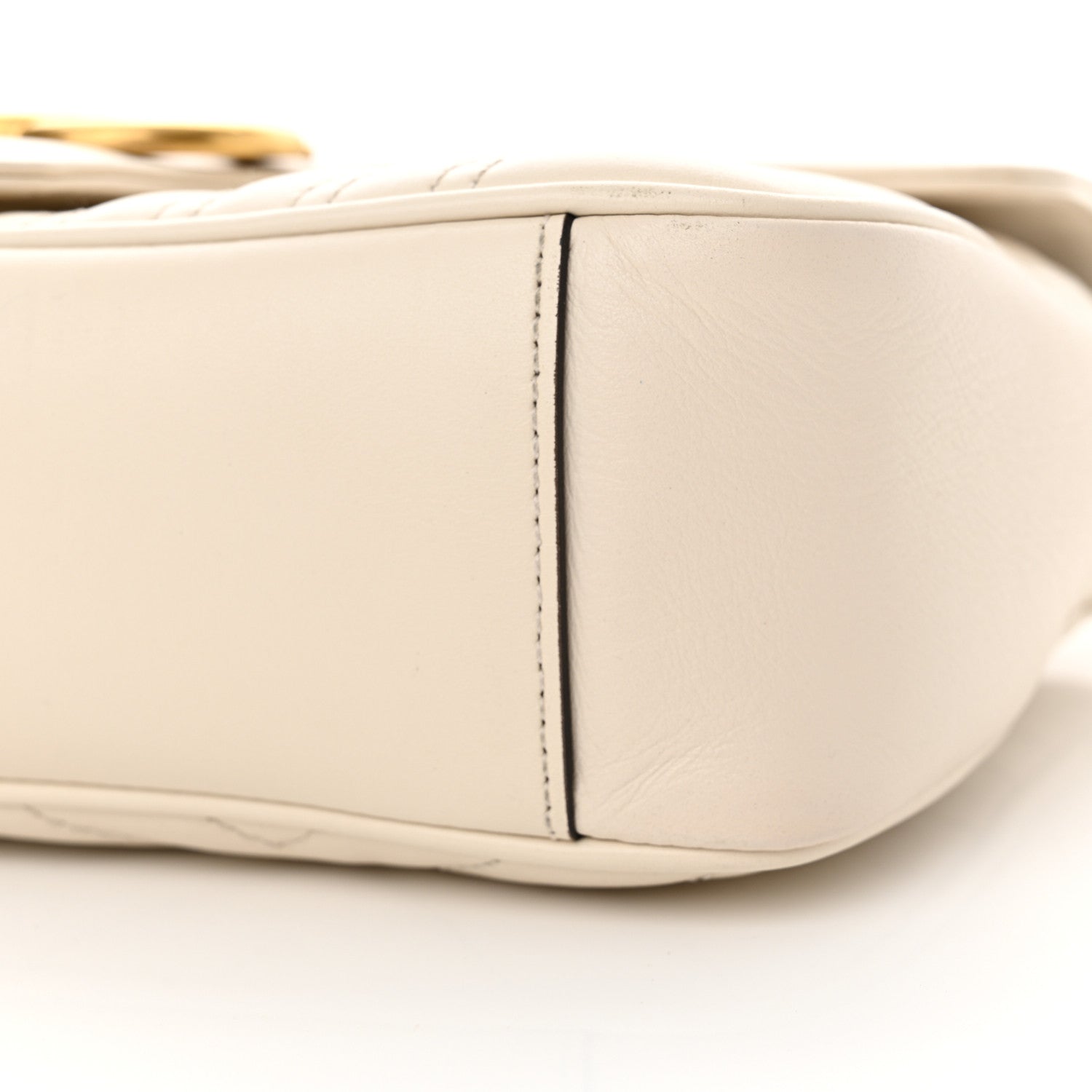 Gucci Calfskin Matelasse Small GG Marmont Shoulder Bag White 10 of 11