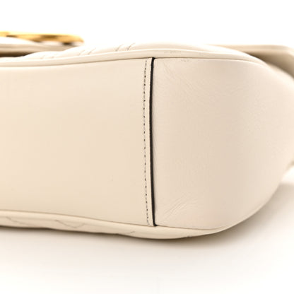 Gucci Calfskin Matelasse Small GG Marmont Shoulder Bag White 10 of 11